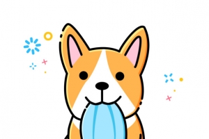 卡通可爱小柴犬