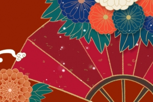 花卉扇子背景