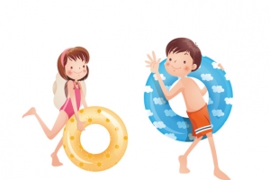 缤纷卡通水上派对游泳男女