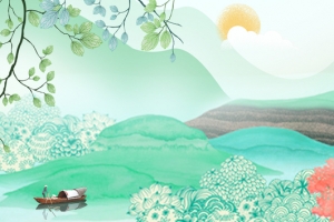 清新卡通春游记banner