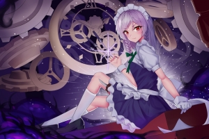 女孩,机械,齿轮,动漫壁纸