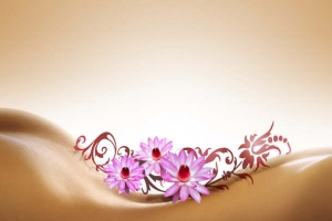 女人背部与花瓣