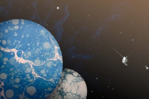 彩色光滑表面星球海报背景