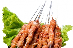 新疆风味烧烤羊肉串实物