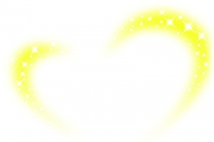 黄色爱心形状星点效果
