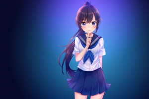穿水手服的动漫女生4K壁纸