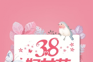 粉色柔和系三八妇女节海报