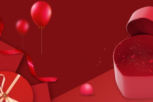 情人节红色文艺清新电商礼盒banner