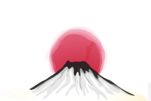 日本手绘富士山