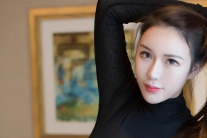 Egg-尤妮丝 长辫子黑色内衣美女3440x1440壁纸