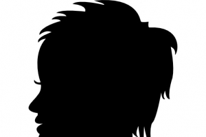 短头发的女人头女性侧面轮廓图标