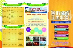 假期培训班三折页正面背景素材