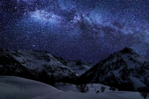德国巴伐利亚的赫特斯坦,银河,星空,4K壁纸