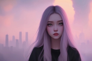 粉红色头发女孩优雅4K动漫壁纸3840x2160