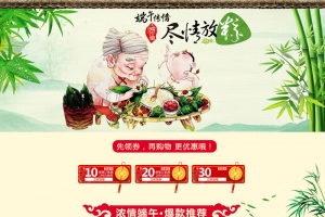尽情放粽端午节促销店铺首页背景