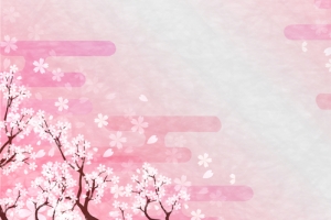 美丽卡通樱花桃花粉色banner