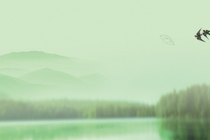 茶叶文艺清新简约绿色banner