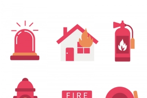 扁平消防图标高清PNG透明免扣设计素材免费下载