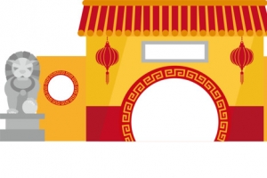 卡通古代门洞
