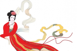 红衣古代仙女飞舞