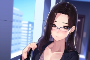 女孩 上班族 眼镜 包臀裙 西装 2k动漫手机壁纸