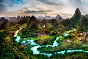 广西桂林山水风景图片3440x1440壁纸