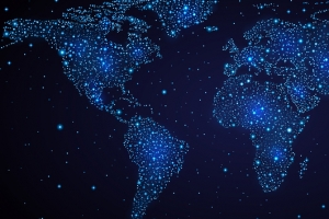 科技感世界地图背景banner