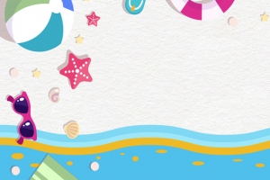 海边沙滩排队小清新文艺灰色背景
