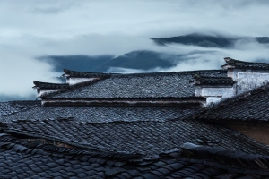 古代建筑白云背景图