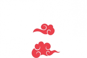祥云红色祥云祥云剪纸复古元素