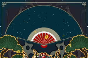 国潮戏曲背景图