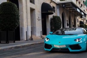 兰博基尼aventador 兰博基尼 汽车 跑车 蓝色 4k壁纸 3840x2160