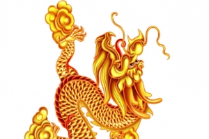 金黄龙形创意手绘