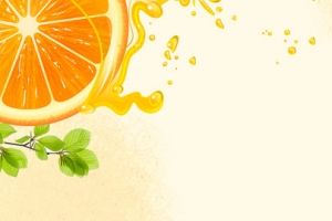 水果简约风格橙子banner