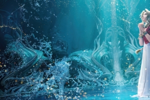 水下美女蒂法 海底世界3440*1440带鱼屏壁纸
