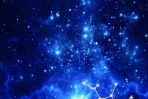 蓝色大气创意星空海报背景素材