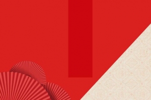 红色拼接中国风纸扇淘宝背景