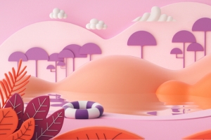 C4D，手绘，卡通，插画