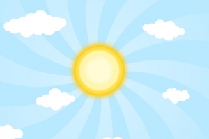 手绘卡通天空太阳云彩