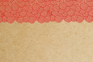 红色祥瑞边纹牛皮纸背景图