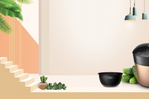 压力锅促销季简约背景