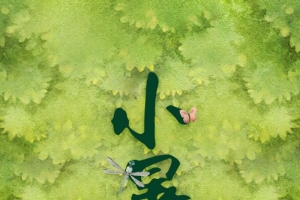 小暑节气夏季家人乘凉H5手机背景