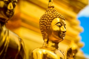 泰国 佛脸 佛教 金色佛像 寺庙 4K壁纸