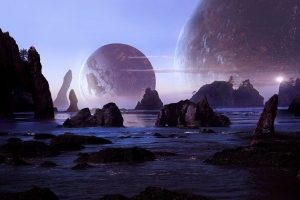 岩石 水 行星 风景 3d 4k壁纸 3840x2160
