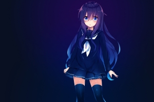 穿校服可爱动漫女生4K壁纸