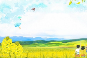 小清新春暖花开醉美油菜花PSD分层