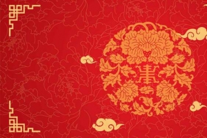红色渐变中国风背景