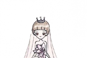 简笔画 黑色 新娘