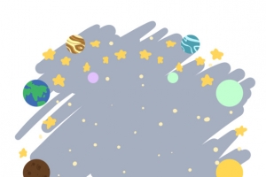 太空星球创意边框傻