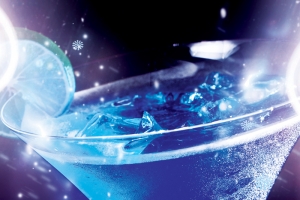 蓝色炫彩鸡尾酒酒吧宣传海报